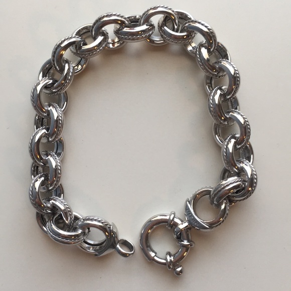 Milor Jewelry - .925 Italian Sterling Textured Link Bracelet